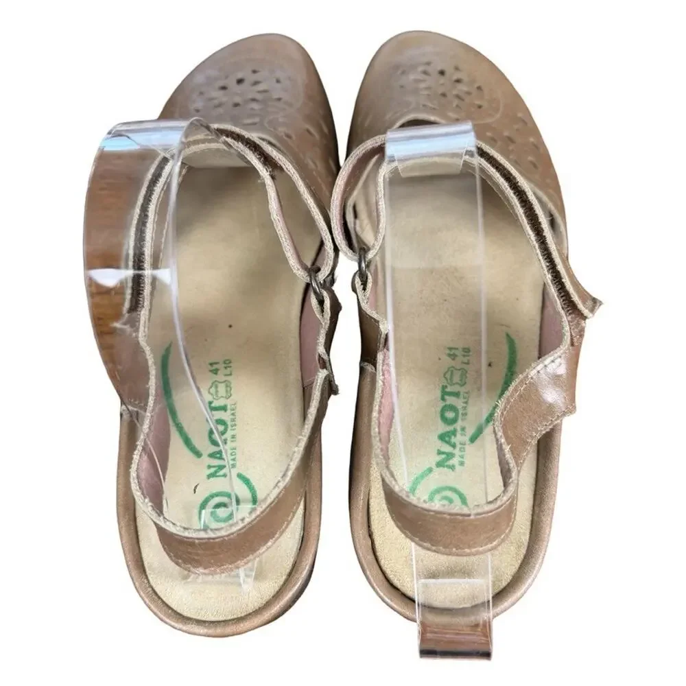 Naot Arataki Slingback Sandals Arizona Tan Leather Closed Toe Shoes Comfort 10